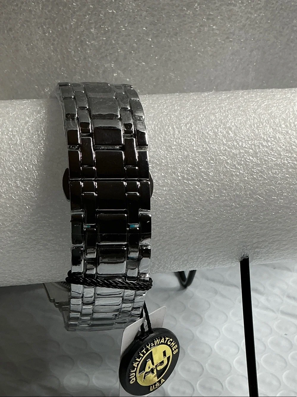 AJ's Men's Stainless Steel Watch - Purple Dial 48mm